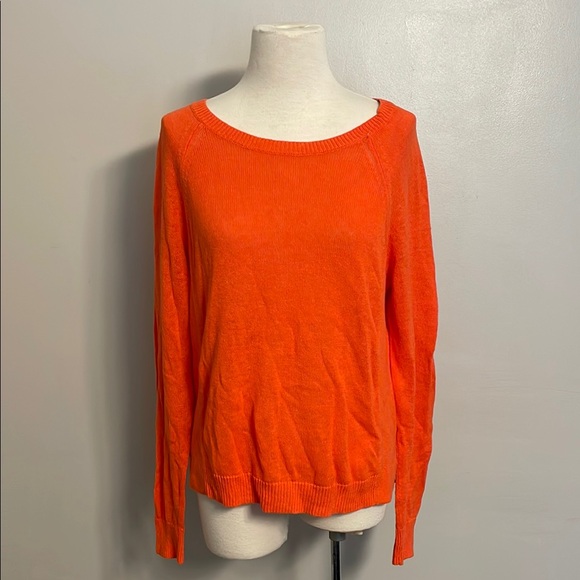 J. Crew Sweaters - J. Crew Orange Crew‎ Neck Sweater Lightweight Casual